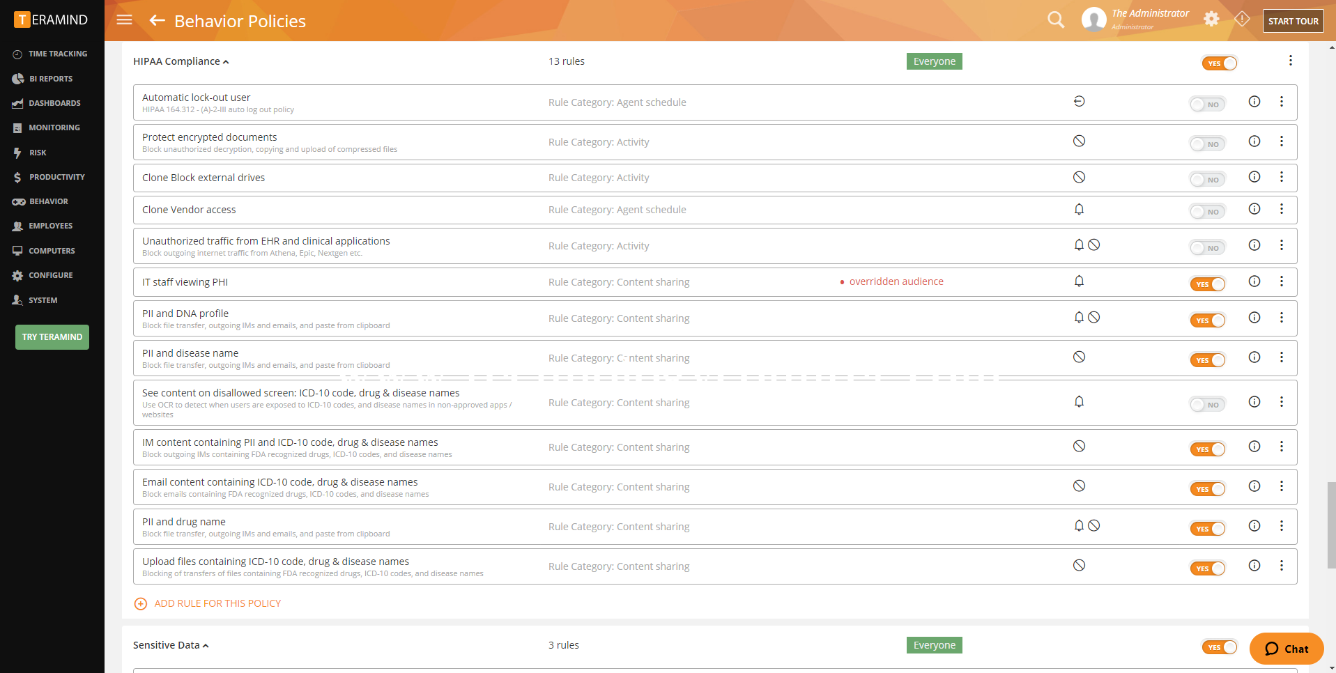 Teramind UAM Screenshots